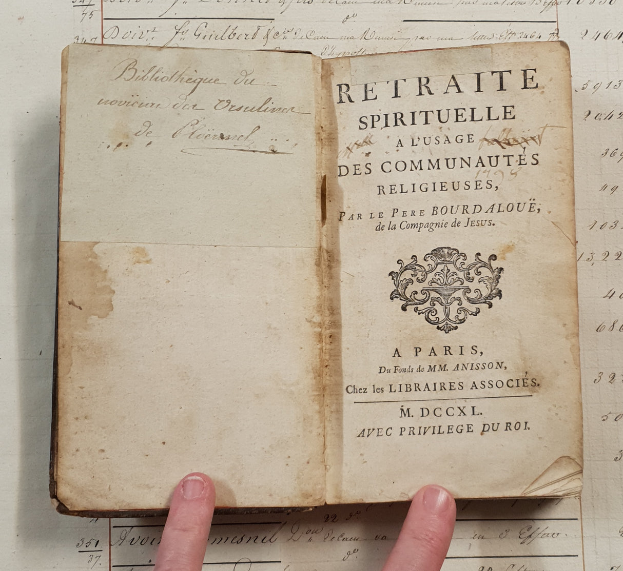 Authentic Antique 1740 French Book - QK