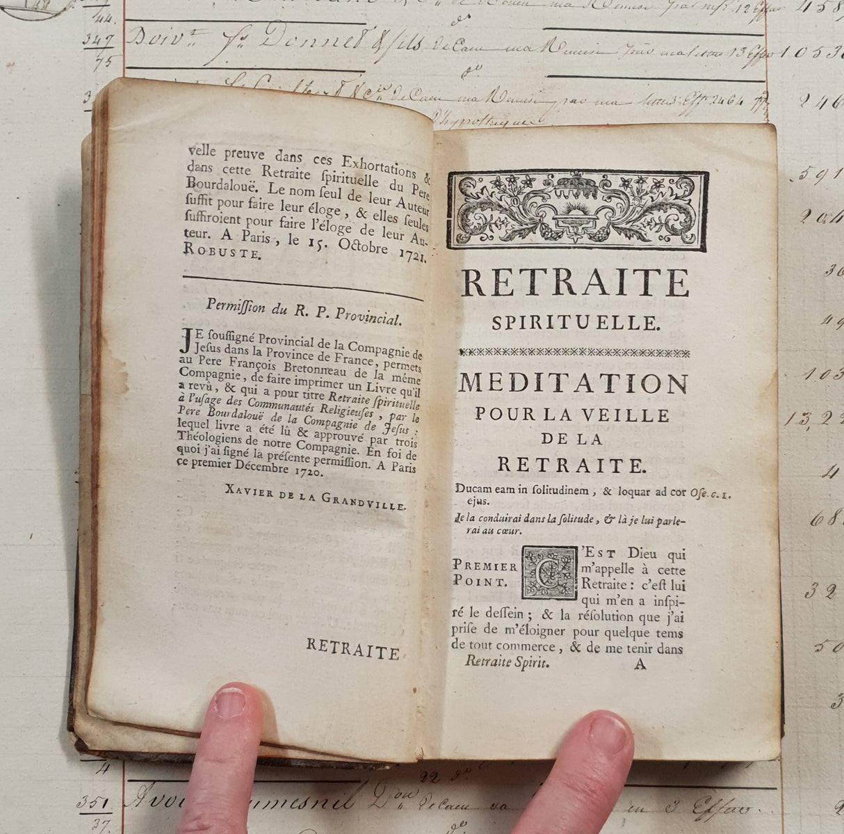 Authentic Antique 1740 French Book - QK