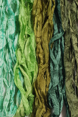 Reclaimed Sari Silk Ribbon - Rainforest