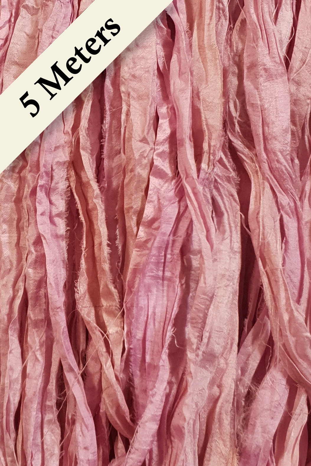 Reclaimed Sari Silk Ribbon - Rose Quartz - 5m Pack