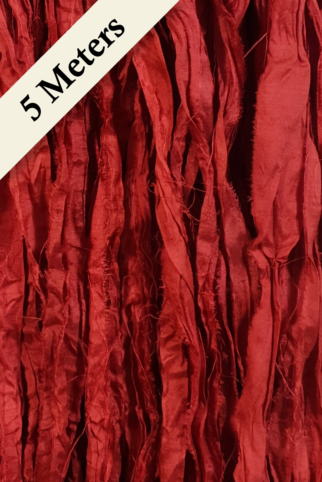 Reclaimed Sari Silk Ribbon - Rouge - 5m Pack