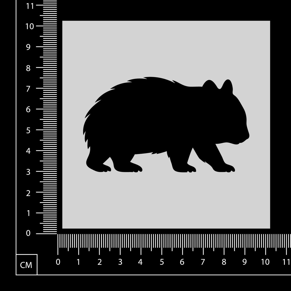 Wombat - A - Stencil - 100mm x 100mm
