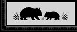 Wombat Family - Stencil - 100mm x 300mm