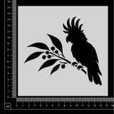 Cockatoo on Branch - A - Stencil - 150mm x 150mm
