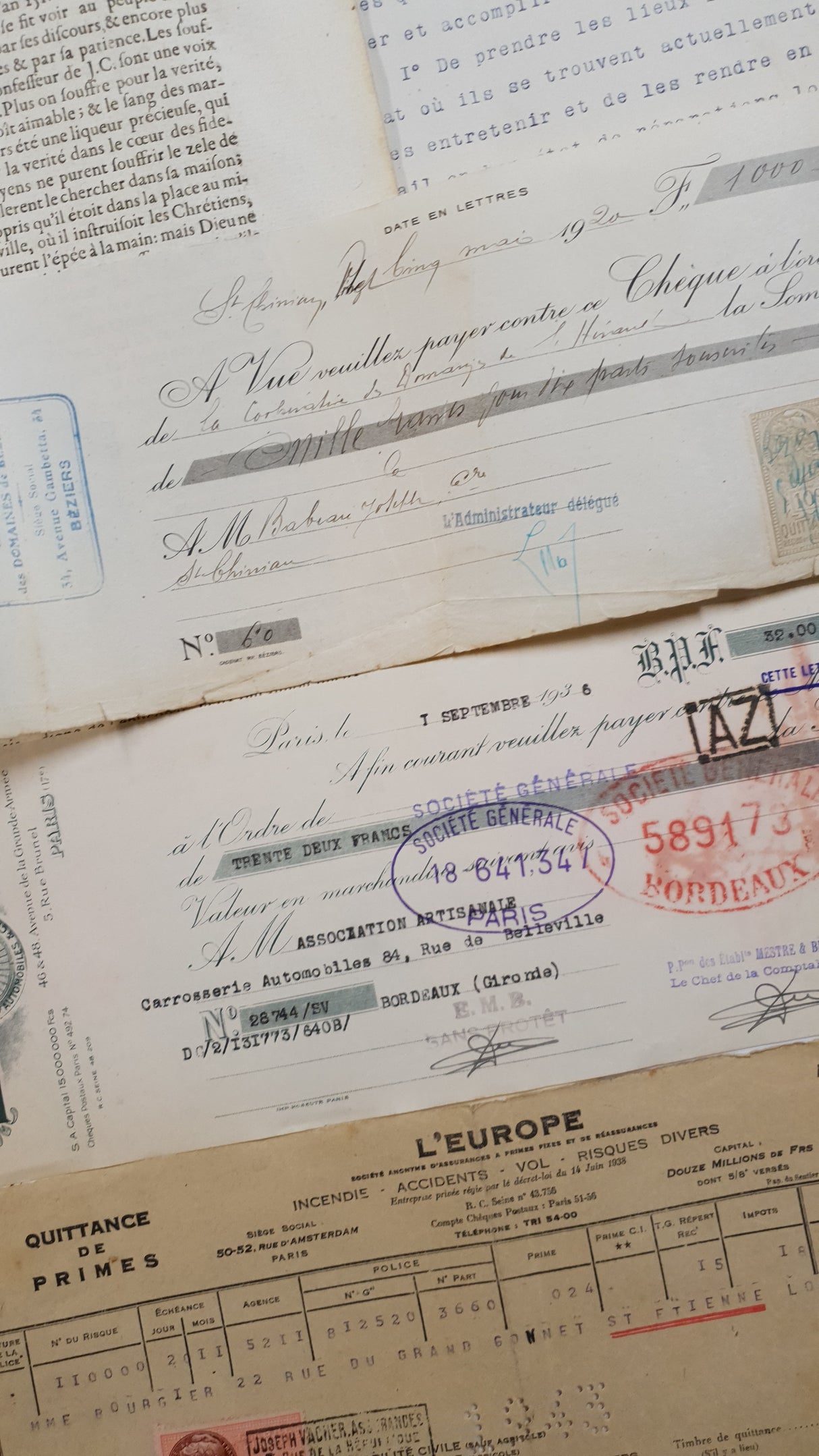 Antique Vintage Documents Bundle - SA