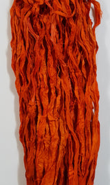 Reclaimed Sari Silk Ribbon - Orange - 5m Pack