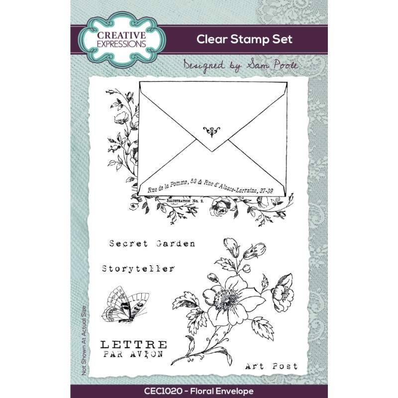 Creative Expressions - Sam Poole - Floral Envelope - Clear Stamp Set