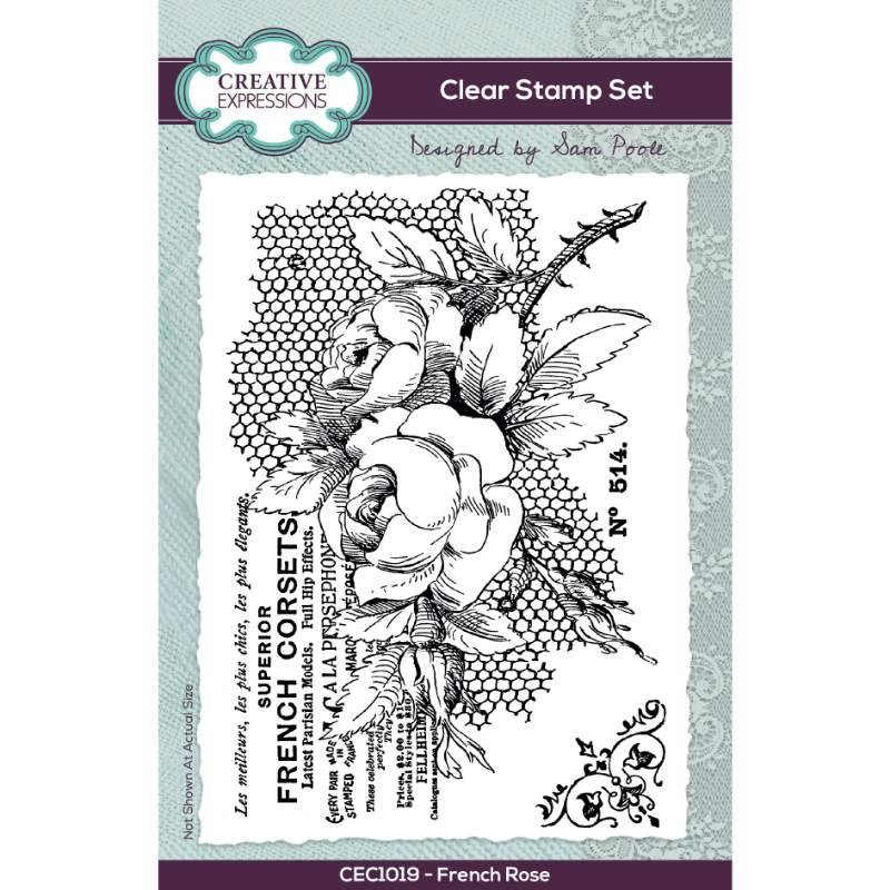 Creative Expressions - Sam Poole - French Rose - Clear Stamp Set