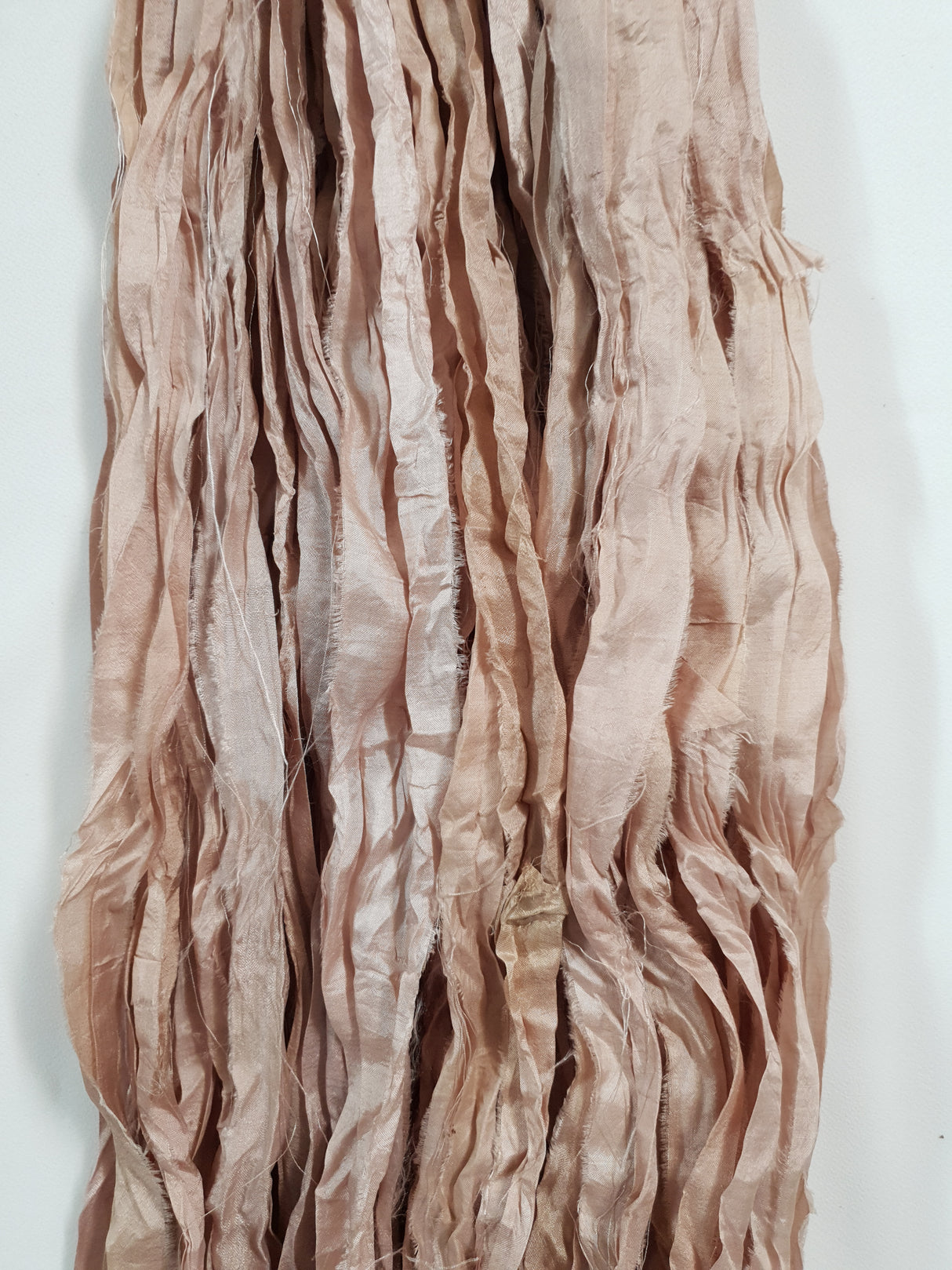 Reclaimed Sari Silk Ribbon - Blush - Hank