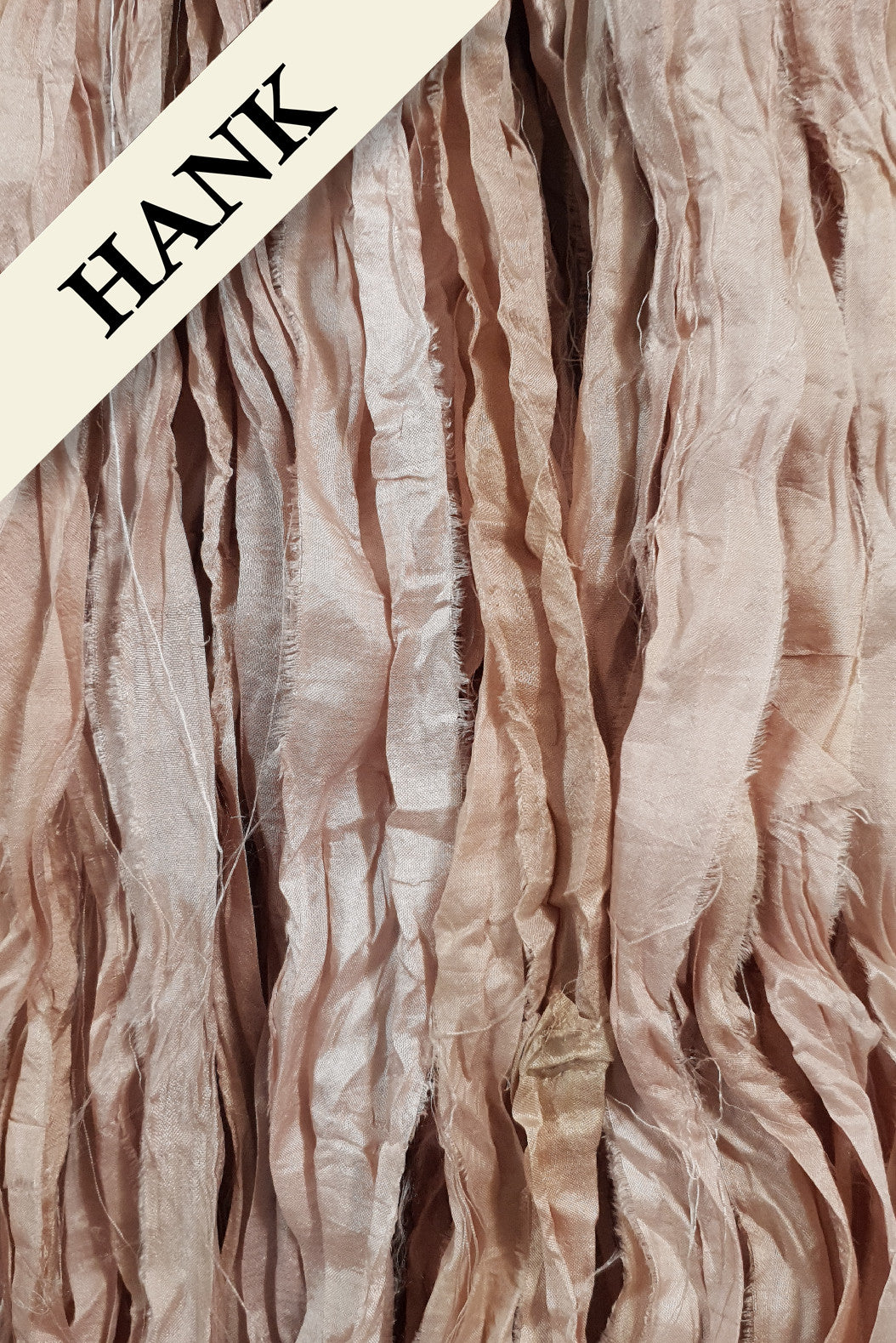 Reclaimed Sari Silk Ribbon - Blush - Hank