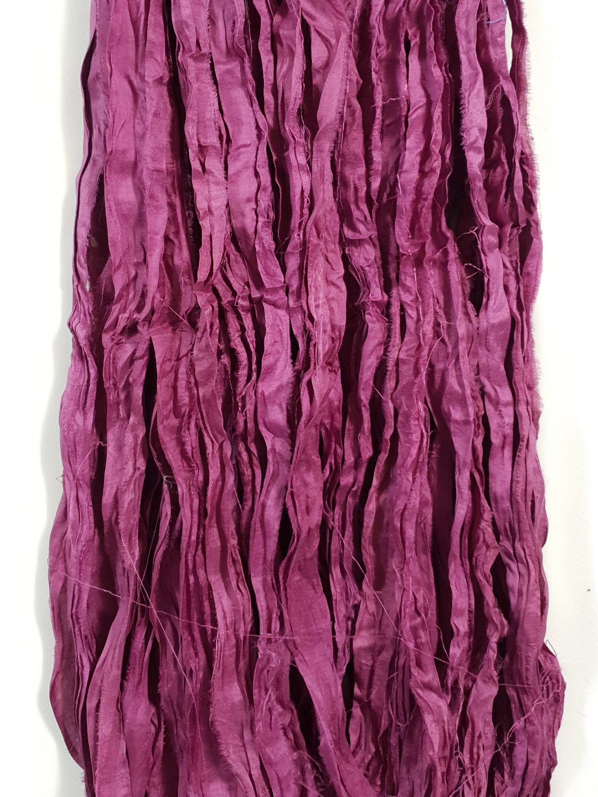 Reclaimed Sari Silk Ribbon - Boysenberry - Hank