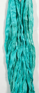 Reclaimed Sari Silk Ribbon - Caribbean - Hank