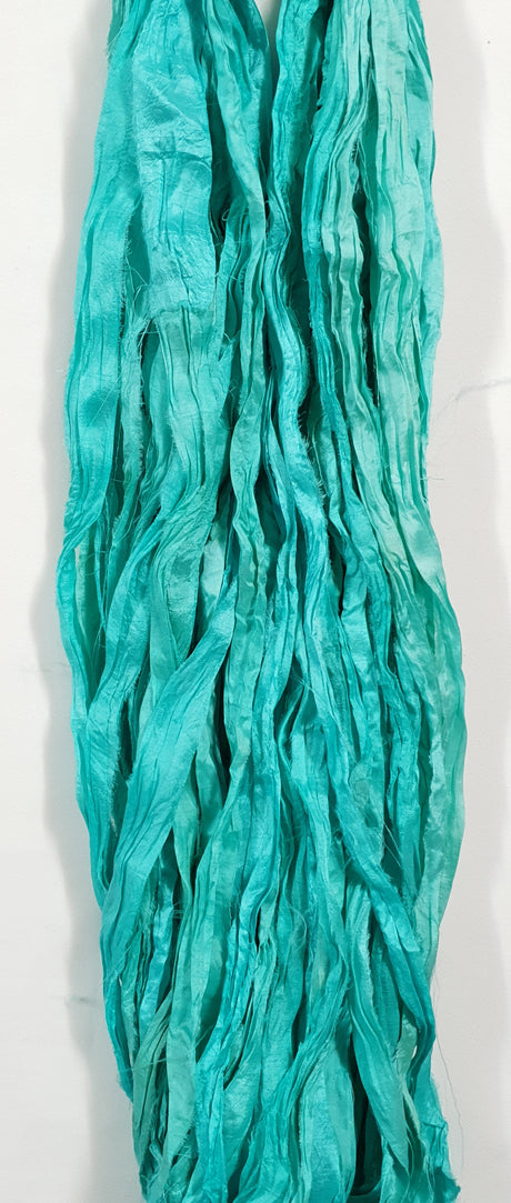Reclaimed Sari Silk Ribbon - Caribbean - 5m Pack