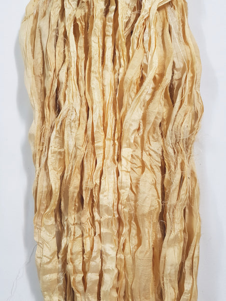 Reclaimed Sari Silk Ribbon - Creme Broulee - 5m Pack