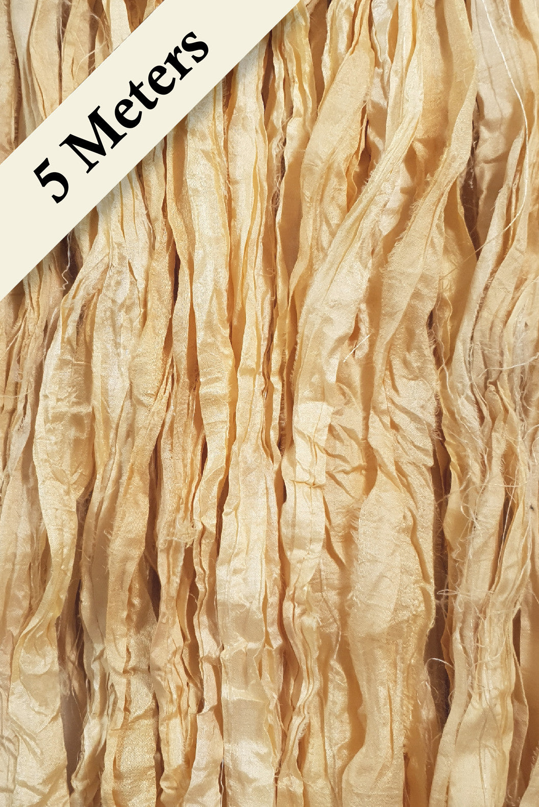 Reclaimed Sari Silk Ribbon - Creme Broulee - 5m Pack