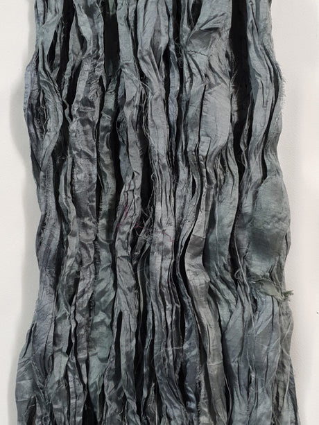 Reclaimed Sari Silk Ribbon - Gunmetal Grey - 5m Pack