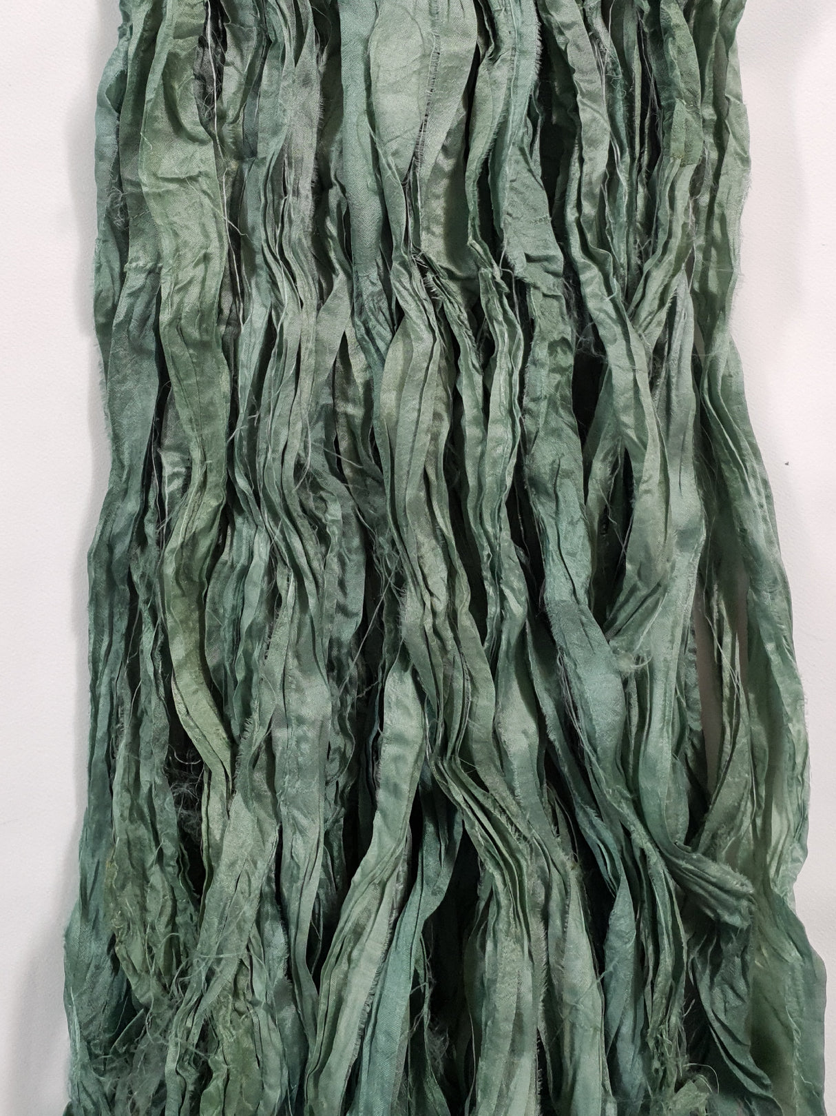 Reclaimed Sari Silk Ribbon - Hemlock - Hank