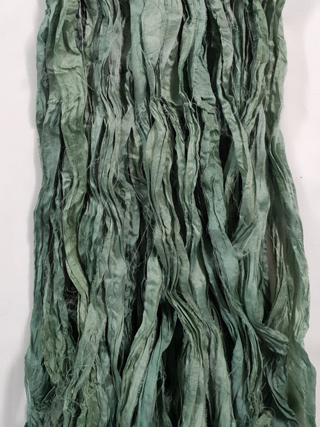 Reclaimed Sari Silk Ribbon - Hemlock - 5m Pack