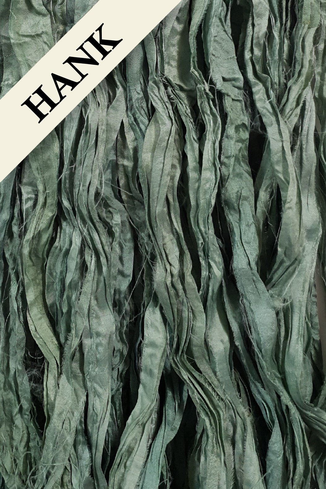 Reclaimed Sari Silk Ribbon - Hemlock - Hank