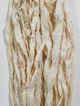 Reclaimed Sari Silk Ribbon - Ivory - Hank