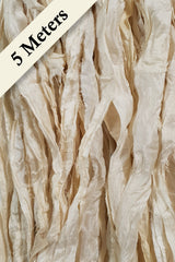 Reclaimed Sari Silk Ribbon - Ivory - 5m Pack