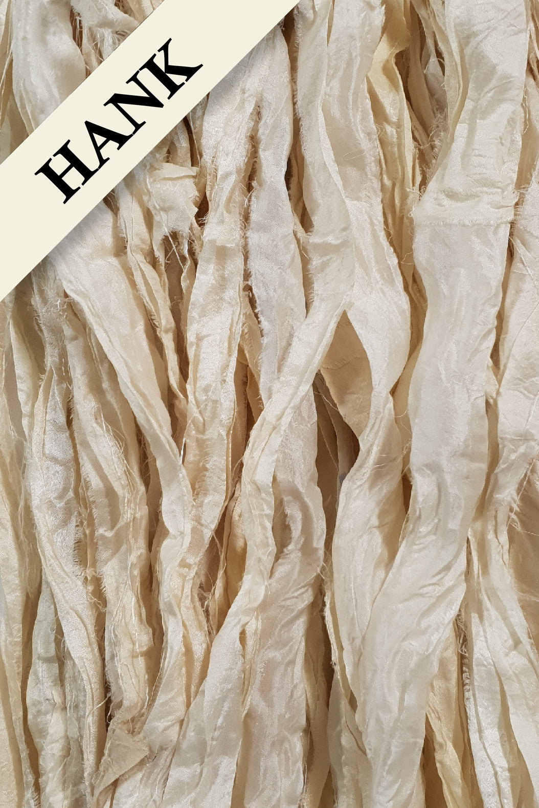 Reclaimed Sari Silk Ribbon - Ivory - Hank