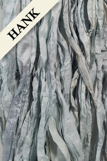 Reclaimed Sari Silk Ribbon - Jack Frost - Hank