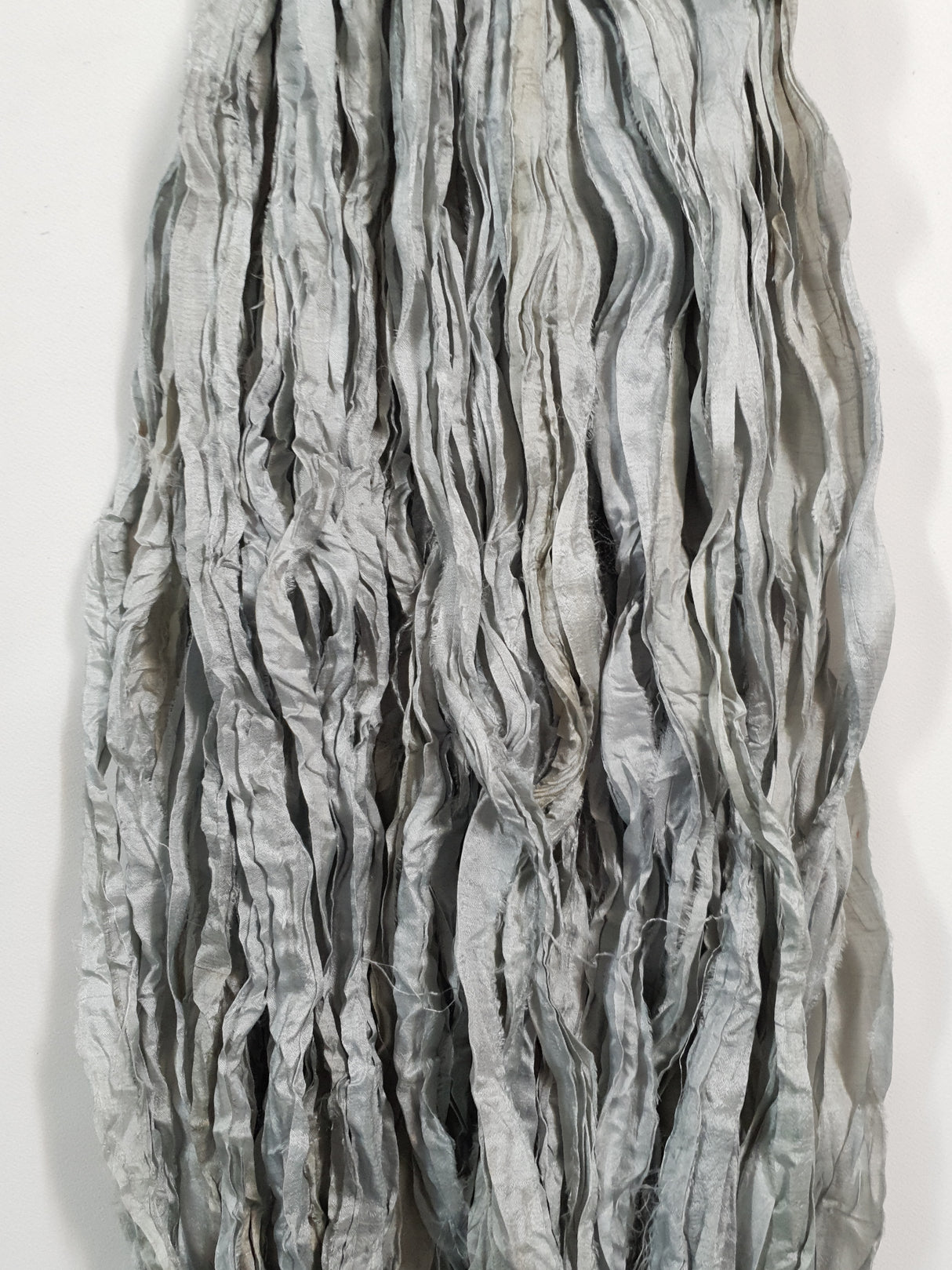 Reclaimed Sari Silk Ribbon - Mercury - 5m Pack