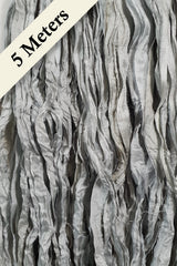 Reclaimed Sari Silk Ribbon - Mercury - 5m Pack