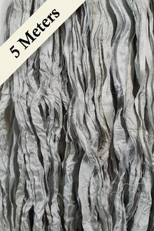 Reclaimed Sari Silk Ribbon - Mercury - 5m Pack