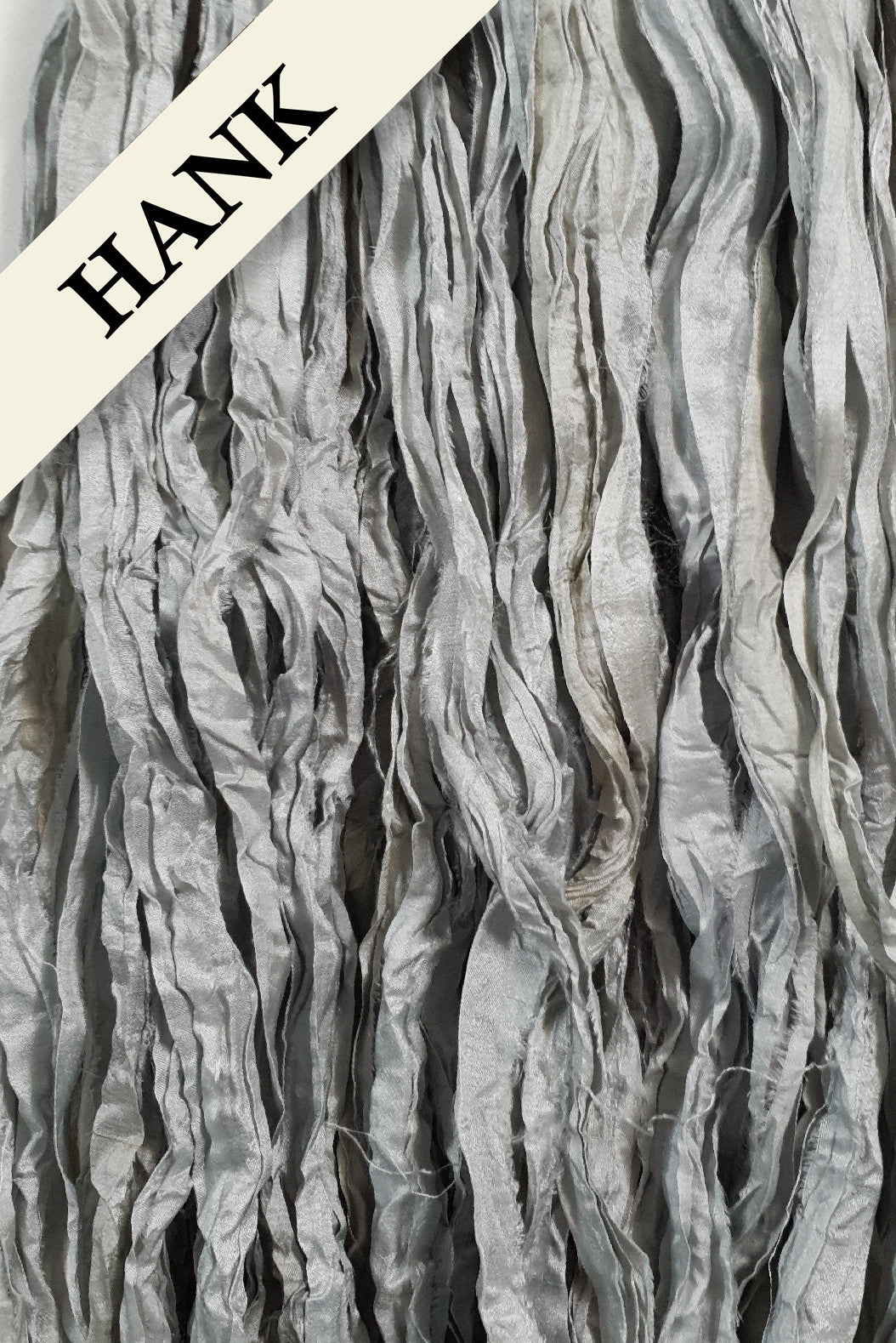 Reclaimed Sari Silk Ribbon - Mercury - Hank