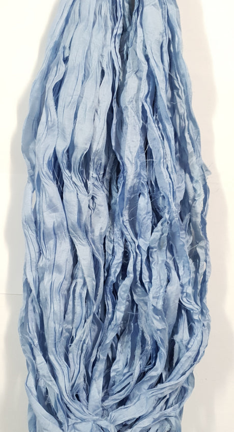 Reclaimed Sari Silk Ribbon - Moonlight - Hank
