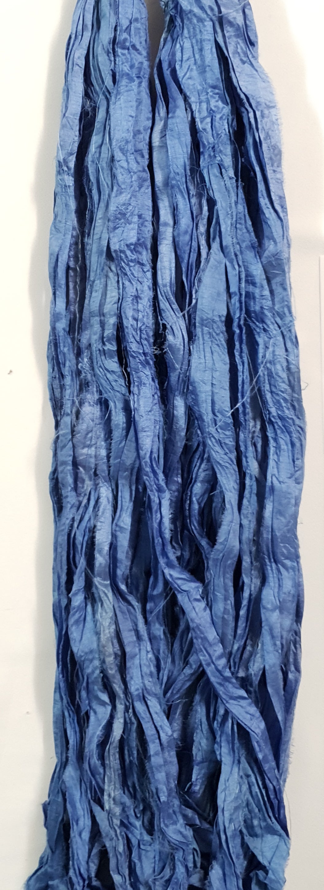 Reclaimed Sari Silk Ribbon - Pacific - Hank