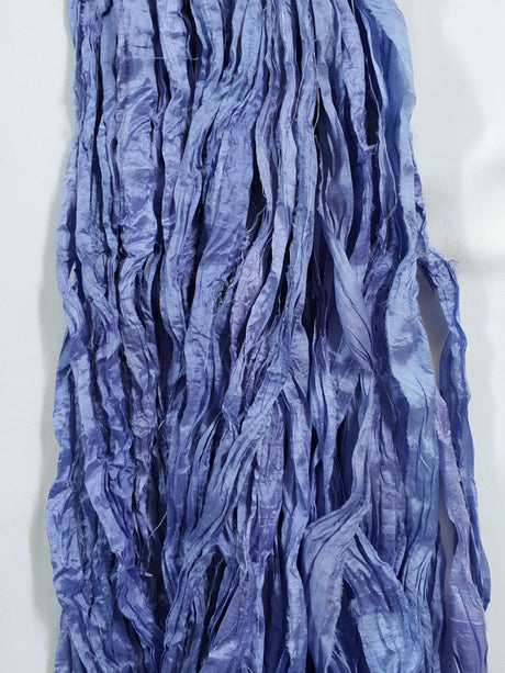 Reclaimed Sari Silk Ribbon - Periwinkle - 5m Pack