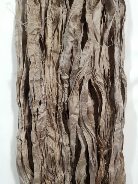Reclaimed Sari Silk Ribbon - Riverstone - 5m Pack