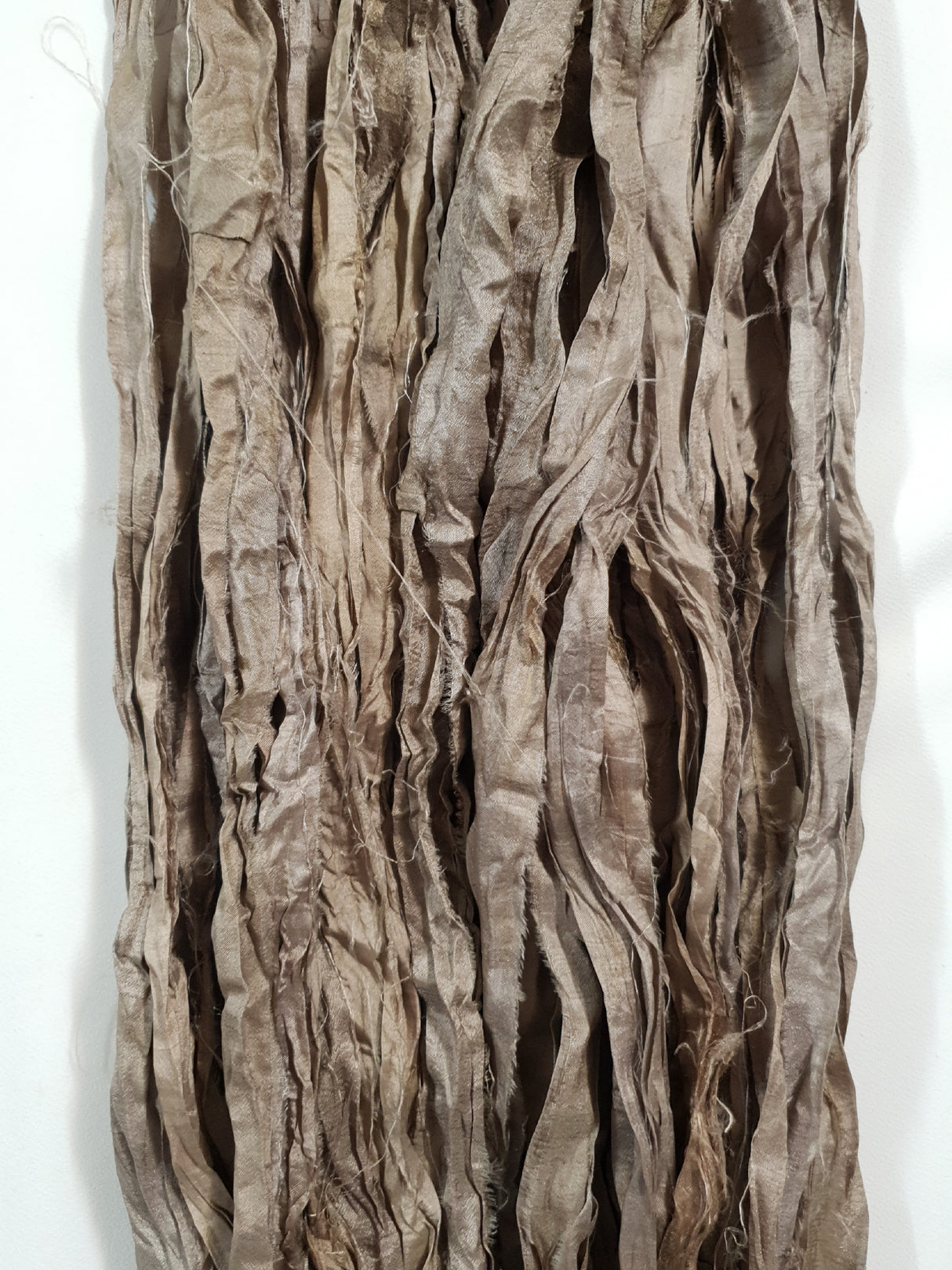 Reclaimed Sari Silk Ribbon - Riverstone - Hank