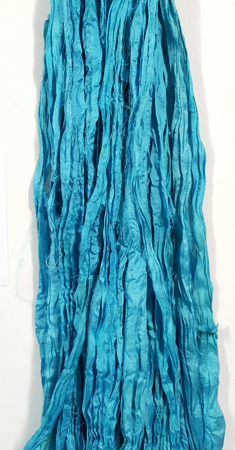 Reclaimed Sari Silk Ribbon - Scarab - Hank