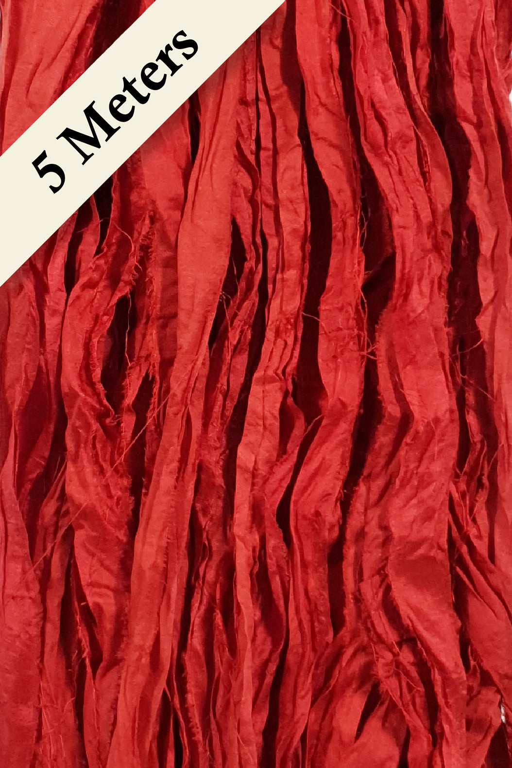 Reclaimed Sari Silk Ribbon - Scarlet - 5m Pack