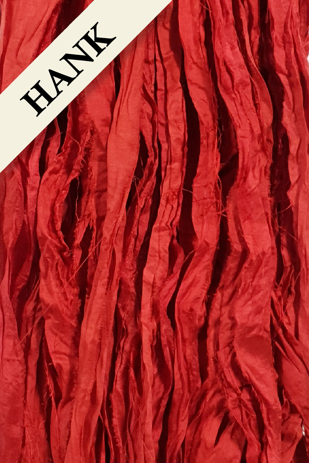 Reclaimed Sari Silk Ribbon - Scarlet - Hank