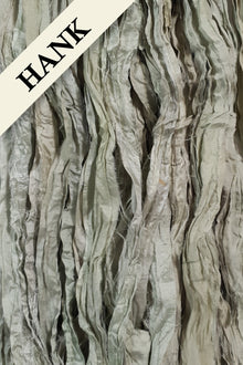 Reclaimed Sari Silk Ribbon - Silver Sage - Hank