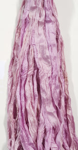 Reclaimed Sari Silk Ribbon - Sweet Pea - Hank