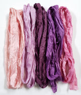 Reclaimed Sari Silk Ribbon - Mixed Berries