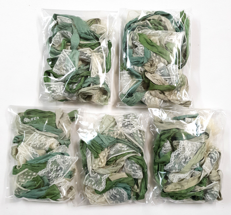 Garden Greens – Sari Silk & Vintage Lace Pack - MK