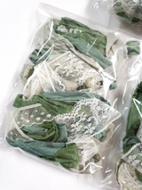 Garden Greens – Sari Silk & Vintage Lace Pack - MK
