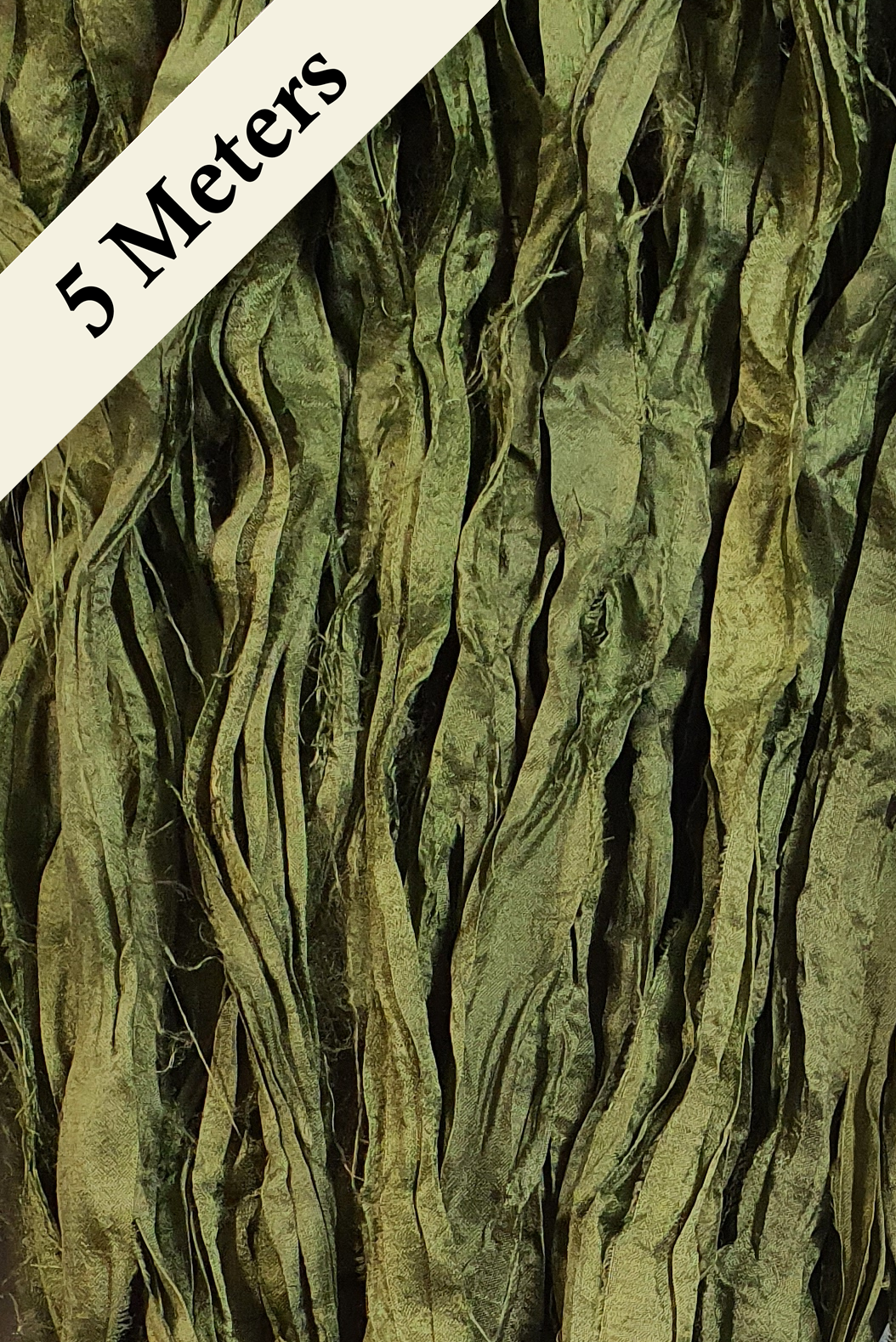 Reclaimed Sari Silk Ribbon - Seagrass - 5m Pack