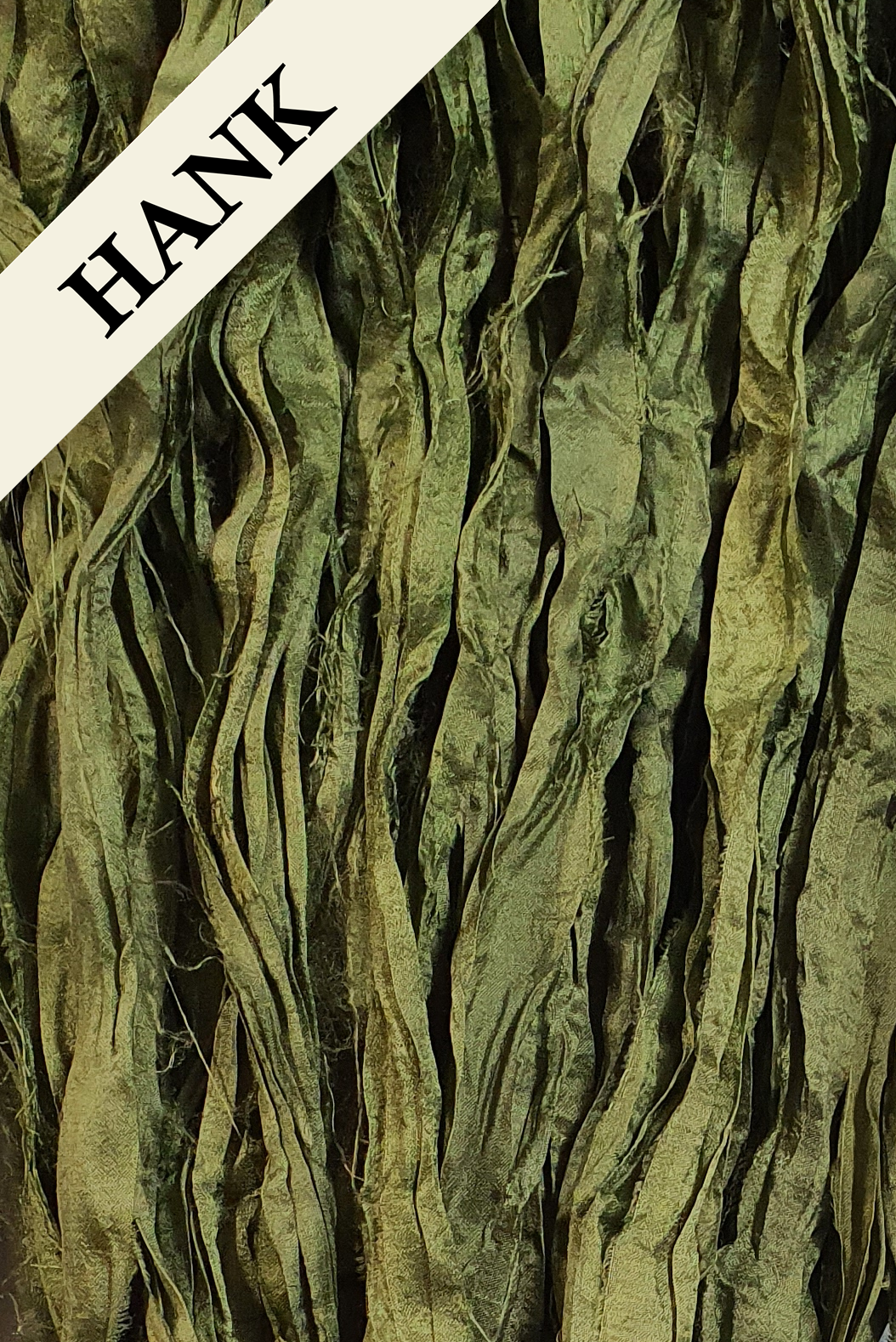 Reclaimed Sari Silk Ribbon - Seagrass - Hank