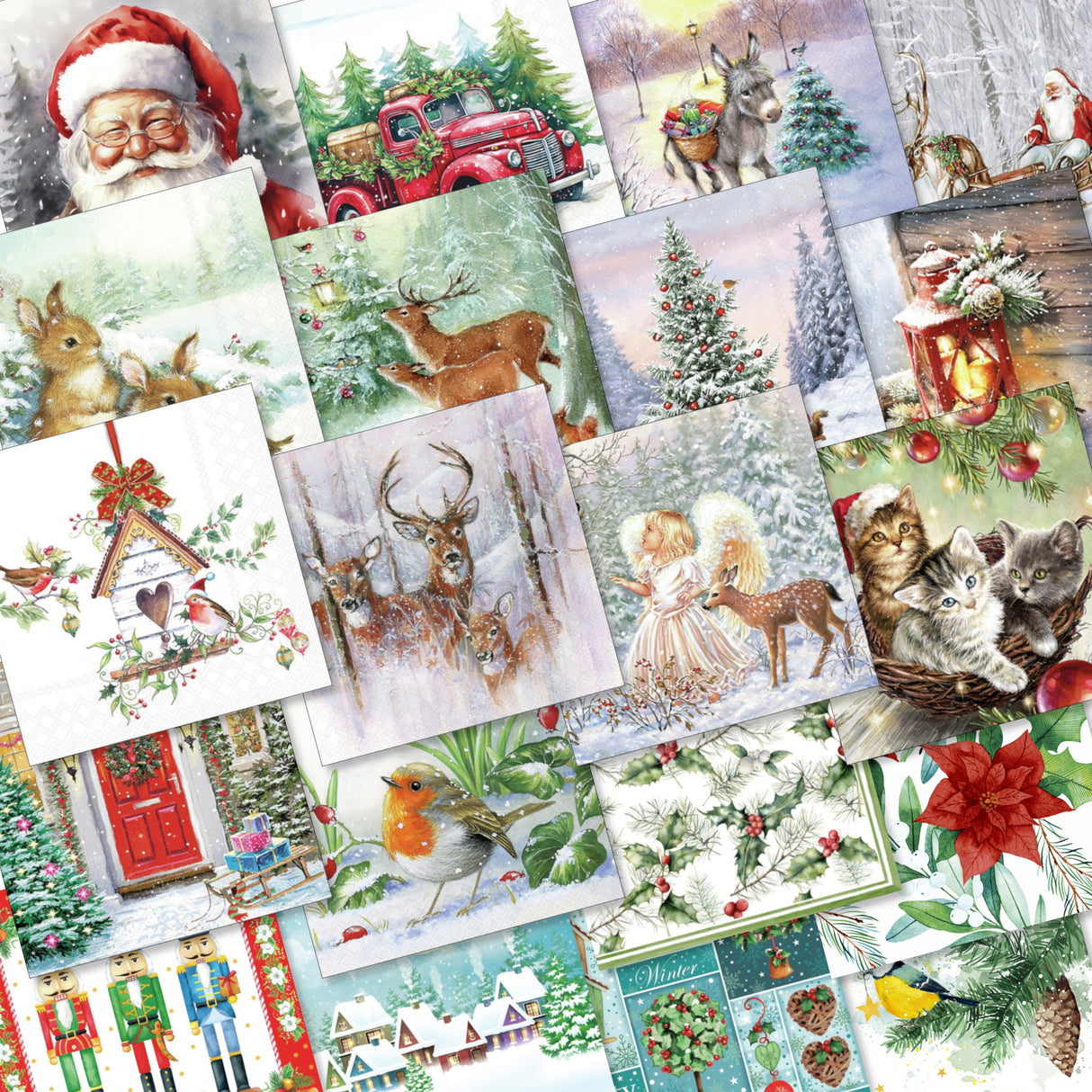 Christmas Decoupage Napkin Bundle - Set One - Set of 20