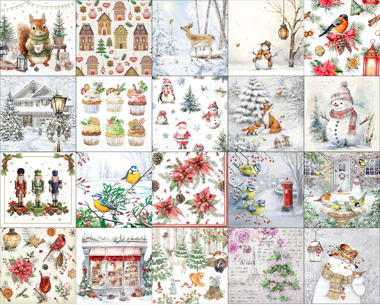 Christmas Decoupage Napkin Bundle - Set Two - Set of 20