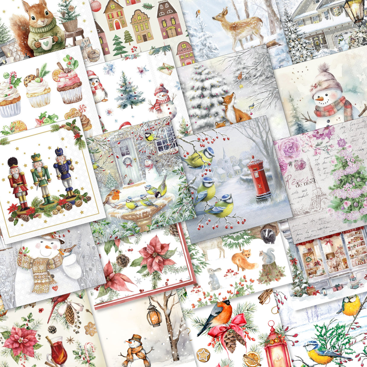 Christmas Decoupage Napkin Bundle - Set Two - Set of 20