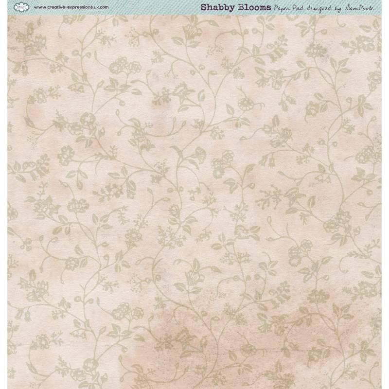 Creative Expressions - Sam Poole - Shabby Blooms - 8 in x 8 in Paper Pad